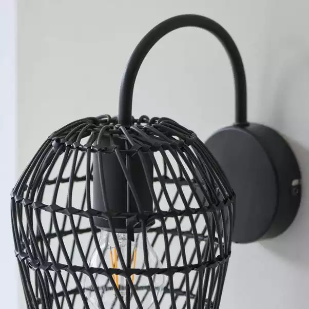 Dunelm Kirra Bathroom Faux Rattan Wall Light 6 Dunelm Kirra Bathroom Faux Rattan Wall Light - Image 4
