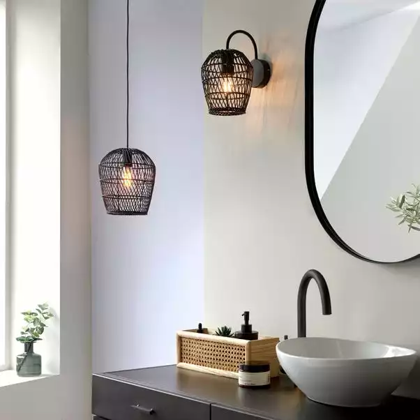 Dunelm Kirra Bathroom Faux Rattan Wall Light 7 Dunelm Kirra Bathroom Faux Rattan Wall Light - Image 5