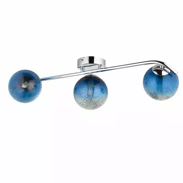 Dunelm Torbay Blue Bathroom 3 Light Semi Flush Ceiling Fitting 8 Dunelm Torbay Blue Bathroom 3 Light Semi Flush Ceiling Fitting - Image 6