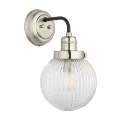 Dunelm Broden Ribbed Chrome Wall Light -all lighting Sales Store 30789885 alt05