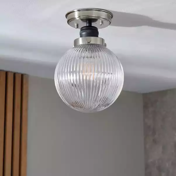 Dunelm Broden Ribbed 1 Light Flush Bathroom Ceiling Fitting 4 Dunelm Broden Ribbed 1 Light Flush Bathroom Ceiling Fitting - Image 2