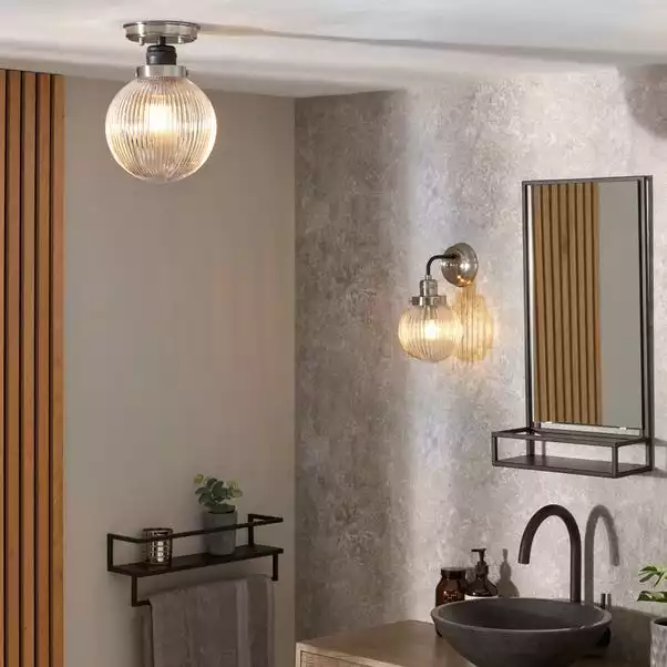 Dunelm Broden Ribbed 1 Light Flush Bathroom Ceiling Fitting 7 Dunelm Broden Ribbed 1 Light Flush Bathroom Ceiling Fitting - Image 5