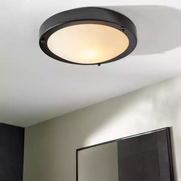 Dunelm Pluto Black Bathroom 1 Light Flush Ceiling Fitting 3 Dunelm Pluto Black Bathroom 1 Light Flush Ceiling Fitting