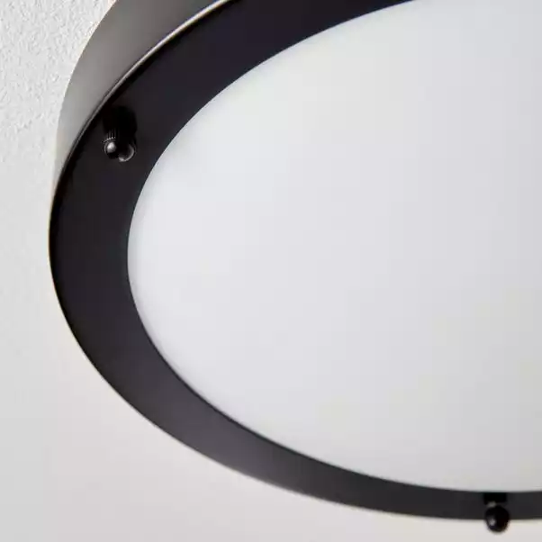 Dunelm Pluto Black Bathroom 1 Light Flush Ceiling Fitting 5 Dunelm Pluto Black Bathroom 1 Light Flush Ceiling Fitting - Image 3