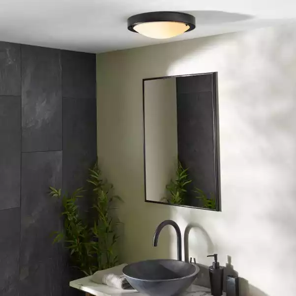 Dunelm Pluto Black Bathroom 1 Light Flush Ceiling Fitting 7 Dunelm Pluto Black Bathroom 1 Light Flush Ceiling Fitting - Image 5