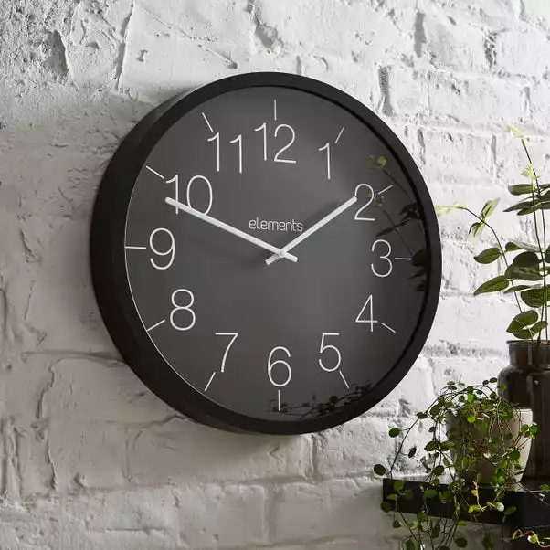 Indoor Outdoor Elements Black Clock 41cm 4 Indoor Outdoor Elements Black Clock 41cm - Image 2