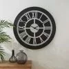 Dunelm Wooden Clock Black Silver 60cm -all lighting Sales Store 30792011