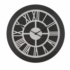 Dunelm Wooden Clock Black Silver 60cm -all lighting Sales Store 30792011 alt02