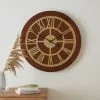 Dunelm Wooden Clock Walnut Gold 60cm 2 Dunelm Wooden Clock Walnut Gold 60cm -all lighting Sales Store 30792012