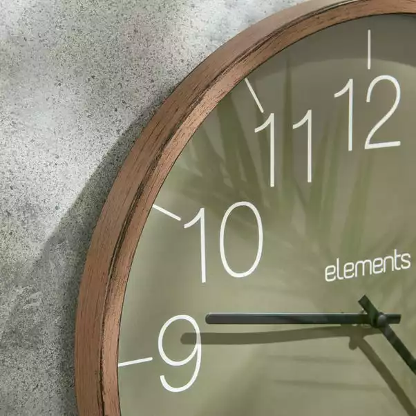 Indoor Outdoor Elements Olive Walnut Clock 41cm 5 Indoor Outdoor Elements Olive Walnut Clock 41cm - Image 3