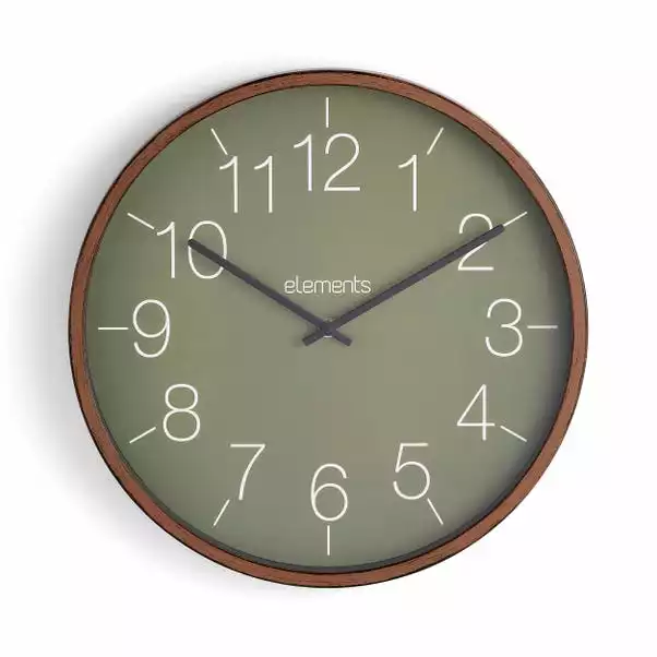 Indoor Outdoor Elements Olive Walnut Clock 41cm 7 Indoor Outdoor Elements Olive Walnut Clock 41cm - Image 5
