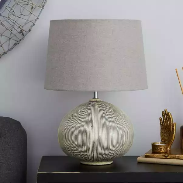 Dunelm Dahlia Scratched Resin Grey Table Lamp 4 Dunelm Dahlia Scratched Resin Grey Table Lamp - Image 2