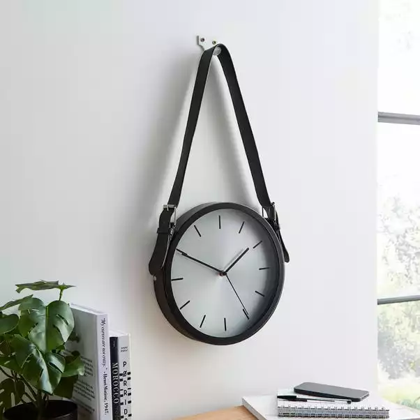 Dunelm Black Metal Hanging Clock 30cm 3 Dunelm Black Metal Hanging Clock 30cm