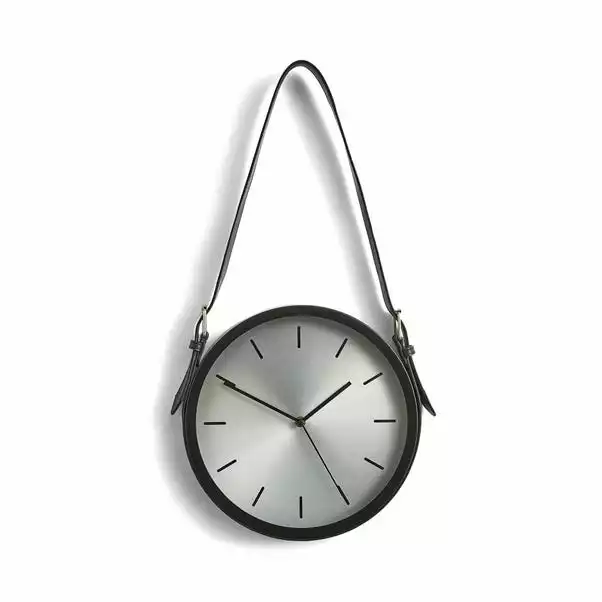 Dunelm Black Metal Hanging Clock 30cm 4 Dunelm Black Metal Hanging Clock 30cm - Image 2