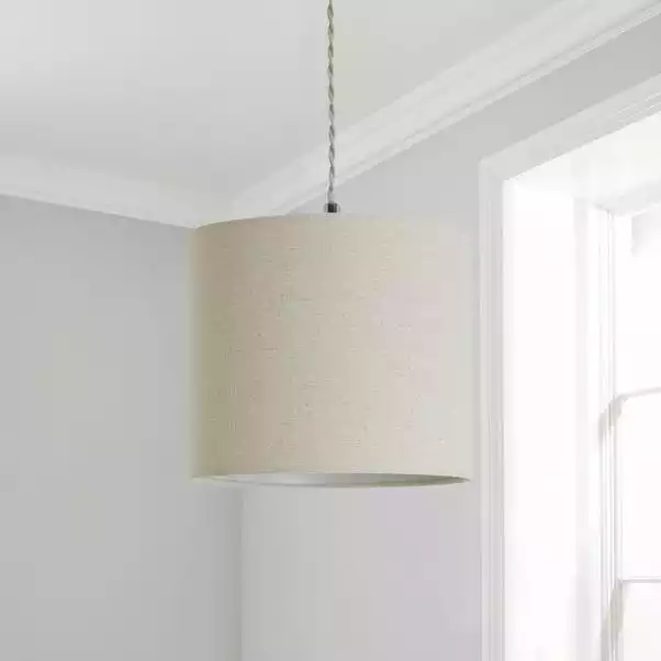 Dunelm Luna 20cm Drum Shade Natural 4 Dunelm Luna 20cm Drum Shade Natural - Image 2