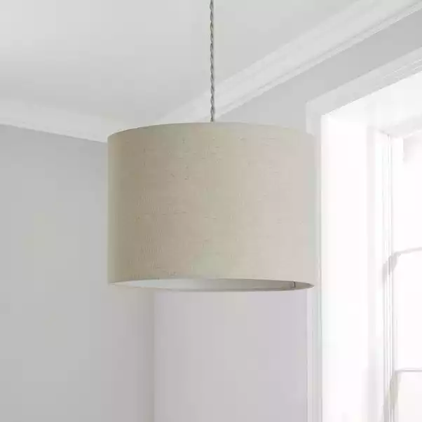 Dunelm Luna 28cm Drum Shade Natural 4 Dunelm Luna 28cm Drum Shade Natural - Image 2