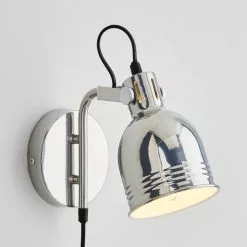 Dunelm Issac Chrome Effect Plug In Wall Light