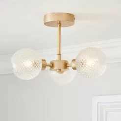Dunelm Elodie 3 Light Semi Flush Ceiling Fitting