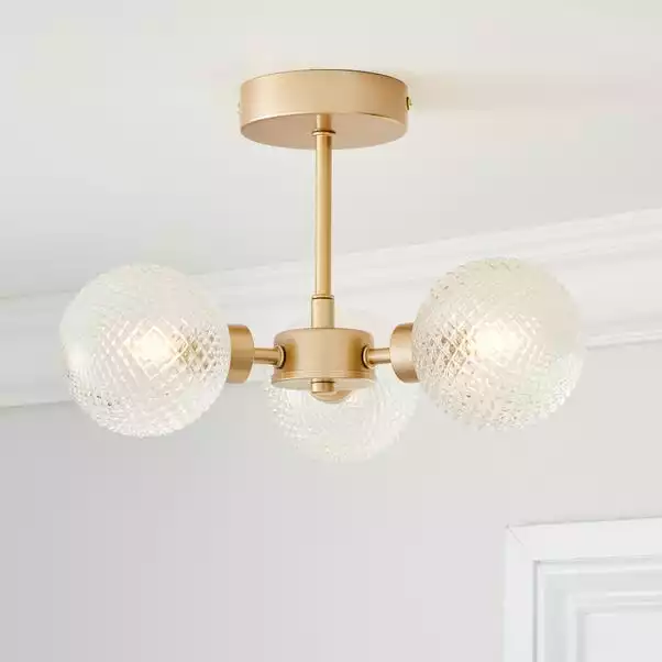 Dunelm Elodie 3 Light Semi Flush Ceiling Fitting 3 Dunelm Elodie 3 Light Semi Flush Ceiling Fitting