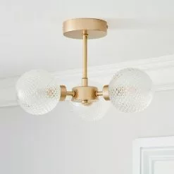Dunelm Elodie 3 Light Semi Flush Ceiling Fitting 9 Dunelm Elodie 3 Light Semi Flush Ceiling Fitting -all lighting Sales Store 30798647 alt01