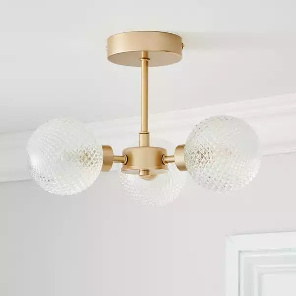 Dunelm Elodie 3 Light Semi Flush Ceiling Fitting 4 Dunelm Elodie 3 Light Semi Flush Ceiling Fitting - Image 2