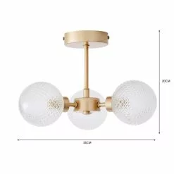 Dunelm Elodie 3 Light Semi Flush Ceiling Fitting 13 Dunelm Elodie 3 Light Semi Flush Ceiling Fitting -all lighting Sales Store 30798647 alt05