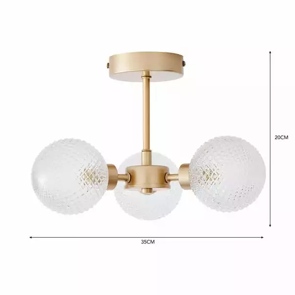 Dunelm Elodie 3 Light Semi Flush Ceiling Fitting 8 Dunelm Elodie 3 Light Semi Flush Ceiling Fitting - Image 6