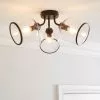 Dunelm Lenny 3 Light Semi Flush Ceiling Fitting -all lighting Sales Store 30798648