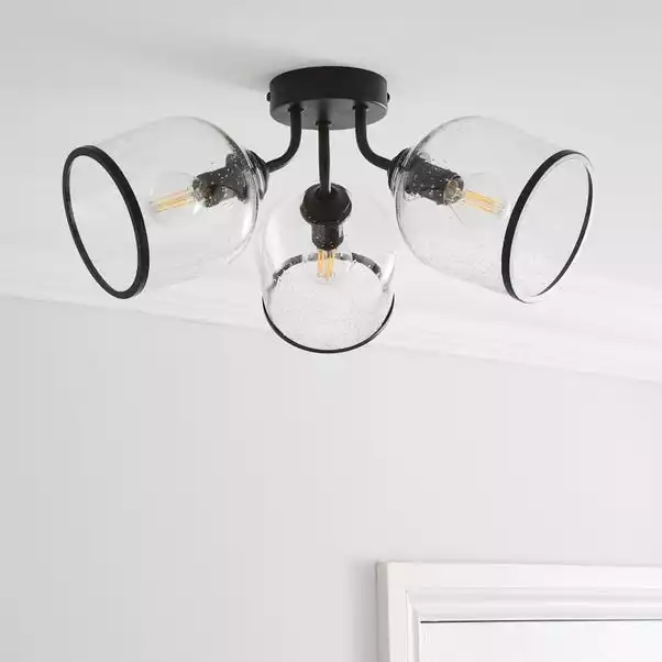 Dunelm Lenny 3 Light Semi Flush Ceiling Fitting 4 Dunelm Lenny 3 Light Semi Flush Ceiling Fitting - Image 2