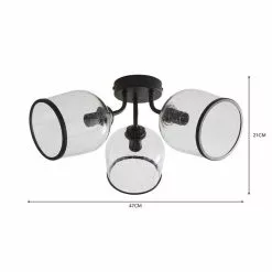 Dunelm Lenny 3 Light Semi Flush Ceiling Fitting 13 Dunelm Lenny 3 Light Semi Flush Ceiling Fitting -all lighting Sales Store 30798648 alt05