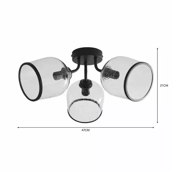 Dunelm Lenny 3 Light Semi Flush Ceiling Fitting 8 Dunelm Lenny 3 Light Semi Flush Ceiling Fitting - Image 6