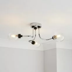 Dunelm Tanner 3 Light Semi Flush Ceiling Fitting