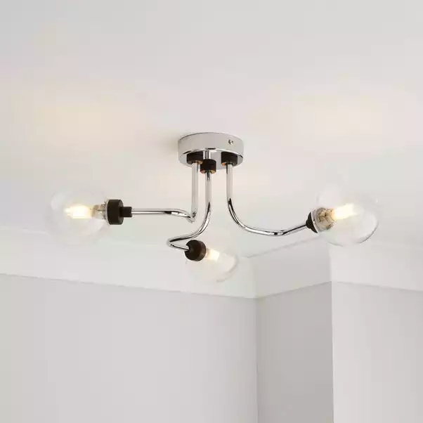 Dunelm Tanner 3 Light Semi Flush Ceiling Fitting 3 Dunelm Tanner 3 Light Semi Flush Ceiling Fitting