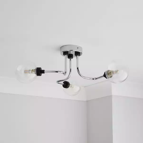 Dunelm Tanner 3 Light Semi Flush Ceiling Fitting 4 Dunelm Tanner 3 Light Semi Flush Ceiling Fitting - Image 2