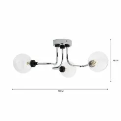 Dunelm Tanner 3 Light Semi Flush Ceiling Fitting 13 Dunelm Tanner 3 Light Semi Flush Ceiling Fitting -all lighting Sales Store 30798650 alt05