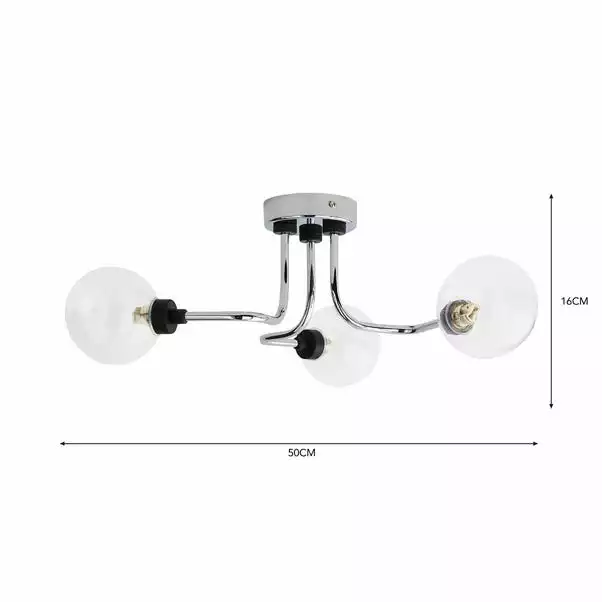 Dunelm Tanner 3 Light Semi Flush Ceiling Fitting 8 Dunelm Tanner 3 Light Semi Flush Ceiling Fitting - Image 6