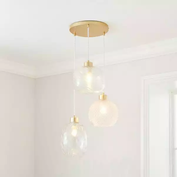 Dunelm Elodie Clear 3 Light Cluster Ceiling Fitting 3 Dunelm Elodie Clear 3 Light Cluster Ceiling Fitting