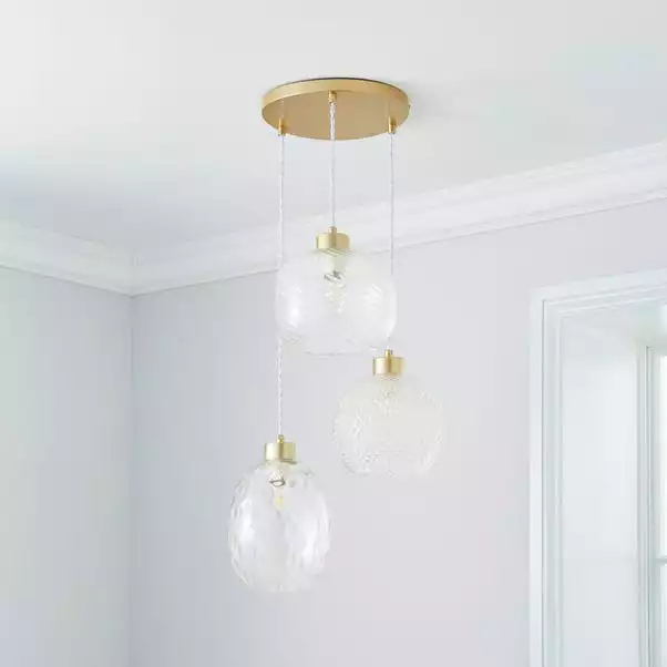 Dunelm Elodie Clear 3 Light Cluster Ceiling Fitting 4 Dunelm Elodie Clear 3 Light Cluster Ceiling Fitting - Image 2