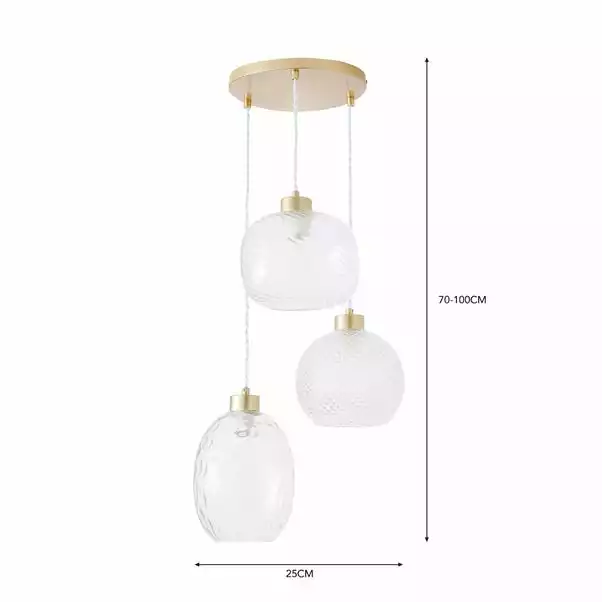 Dunelm Elodie Clear 3 Light Cluster Ceiling Fitting 7 Dunelm Elodie Clear 3 Light Cluster Ceiling Fitting - Image 5