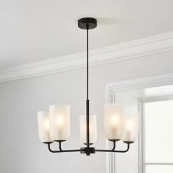 Dunelm Palazzo Frosted 5 Light Chandelier