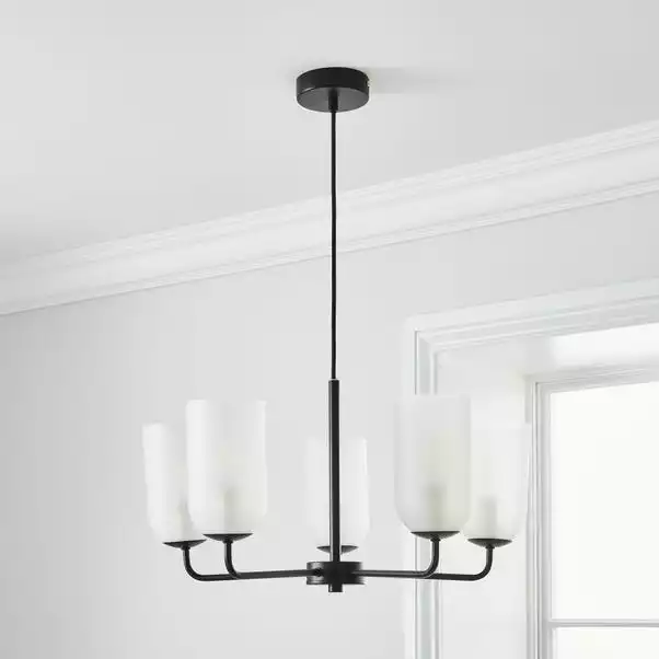 Dunelm Palazzo Frosted 5 Light Chandelier 4 Dunelm Palazzo Frosted 5 Light Chandelier - Image 2