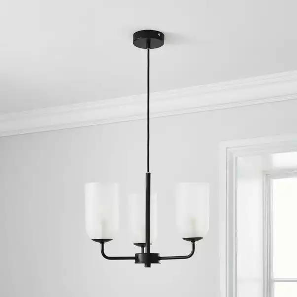 Dunelm Palazzo Frosted 3 Light Chandelier 4 Dunelm Palazzo Frosted 3 Light Chandelier - Image 2
