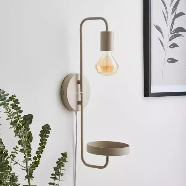 Dunelm Aubrey Exposed Bulb Shelf Wall Light 4 Dunelm Aubrey Exposed Bulb Shelf Wall Light - Image 2