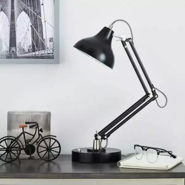 Dunelm Archibald Articulated Black Desk Lamp 4 Dunelm Archibald Articulated Black Desk Lamp - Image 2