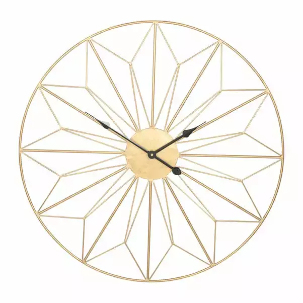Pacific Lifestyle Antique Gold Geo Design Wall Clock 77cm 4 Pacific Lifestyle Antique Gold Geo Design Wall Clock 77cm - Image 2