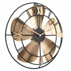Pacific Lifestyle Antique Brass & Black Fan Design Wall Clock 46cm 7 Pacific Lifestyle Antique Brass & Black Fan Design Wall Clock 46cm -all lighting Sales Store 30803492 alt02
