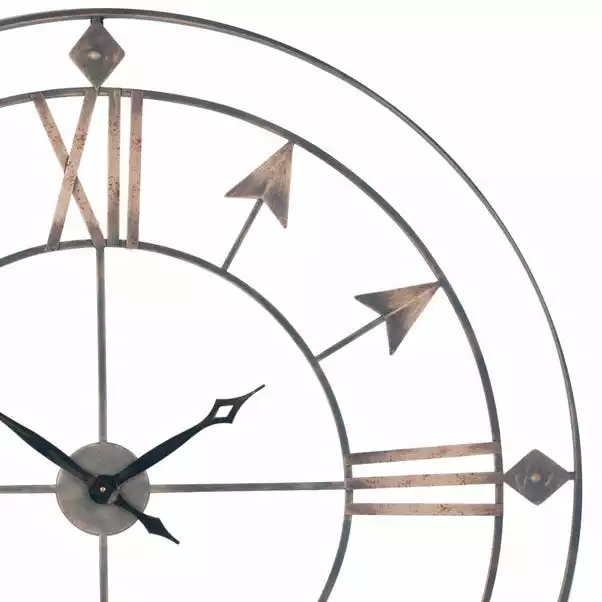 Pacific Lifestyle Antique Grey & Gold Large Wall Clock 120cm 5 Pacific Lifestyle Antique Grey & Gold Large Wall Clock 120cm - Image 3