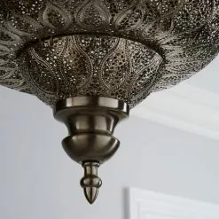 Dunelm Lucena Fretwork Silver Easy Fit Pendant 8 Dunelm Lucena Fretwork Silver Easy Fit Pendant -all lighting Sales Store 30808816 alt02