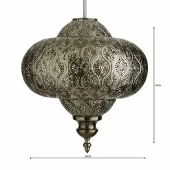 Dunelm Lucena Fretwork Silver Easy Fit Pendant 9 Dunelm Lucena Fretwork Silver Easy Fit Pendant -all lighting Sales Store 30808816 alt04
