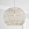 Dunelm Wicker Woven Easy Fit Pendant White